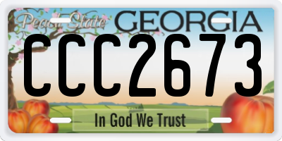 GA license plate CCC2673