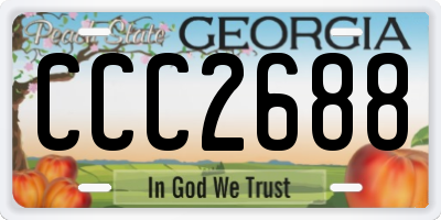 GA license plate CCC2688