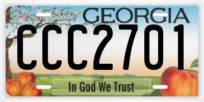 GA license plate CCC2701