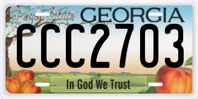 GA license plate CCC2703