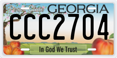 GA license plate CCC2704