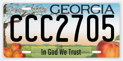 GA license plate CCC2705