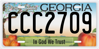GA license plate CCC2709