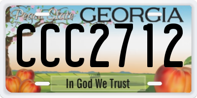 GA license plate CCC2712