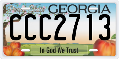 GA license plate CCC2713