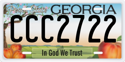 GA license plate CCC2722