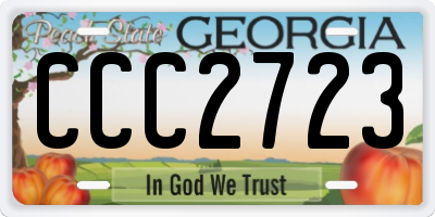 GA license plate CCC2723