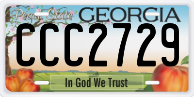 GA license plate CCC2729