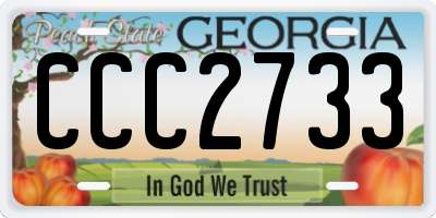 GA license plate CCC2733
