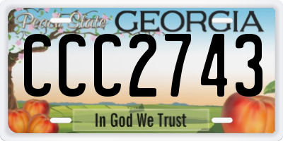 GA license plate CCC2743