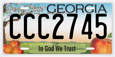 GA license plate CCC2745