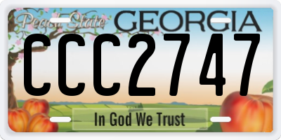 GA license plate CCC2747