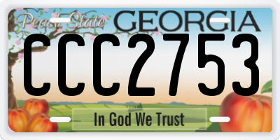 GA license plate CCC2753