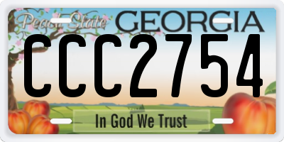 GA license plate CCC2754