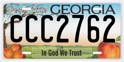 GA license plate CCC2762