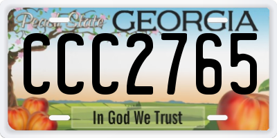 GA license plate CCC2765