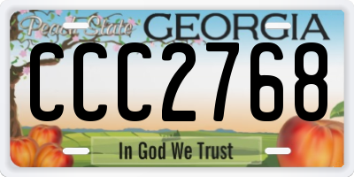 GA license plate CCC2768