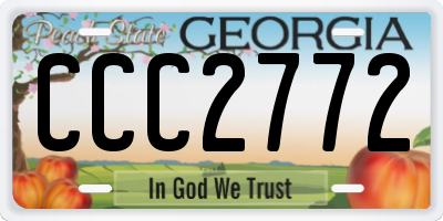 GA license plate CCC2772