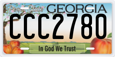 GA license plate CCC2780