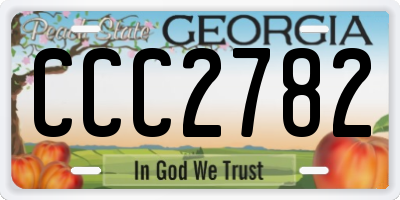 GA license plate CCC2782