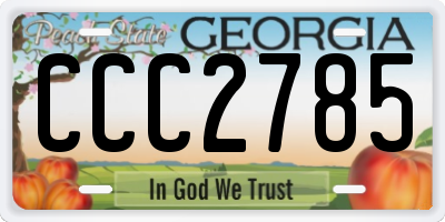 GA license plate CCC2785