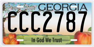 GA license plate CCC2787