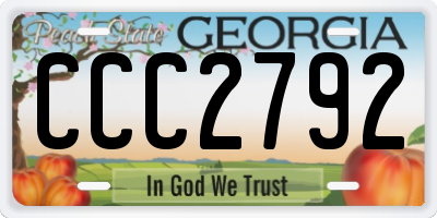 GA license plate CCC2792