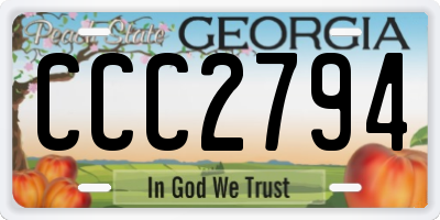 GA license plate CCC2794