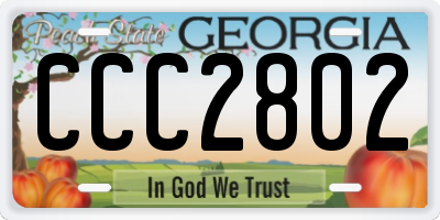GA license plate CCC2802