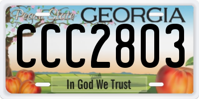GA license plate CCC2803
