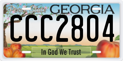 GA license plate CCC2804