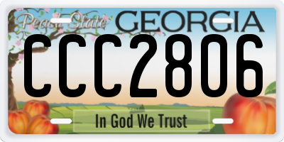 GA license plate CCC2806