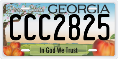 GA license plate CCC2825