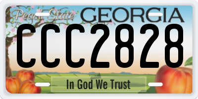GA license plate CCC2828