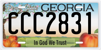 GA license plate CCC2831