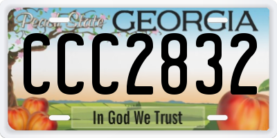 GA license plate CCC2832