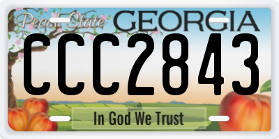 GA license plate CCC2843