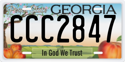 GA license plate CCC2847