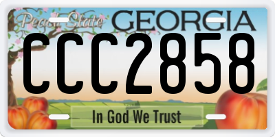 GA license plate CCC2858