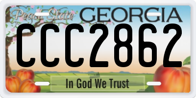 GA license plate CCC2862