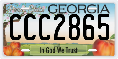 GA license plate CCC2865