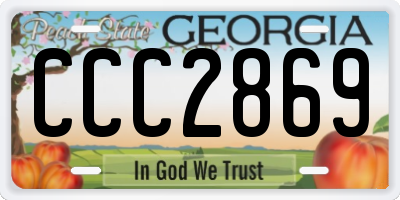 GA license plate CCC2869
