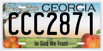 GA license plate CCC2871