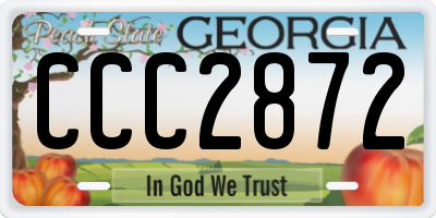 GA license plate CCC2872