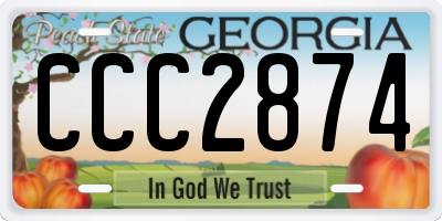 GA license plate CCC2874