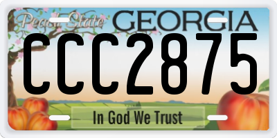 GA license plate CCC2875