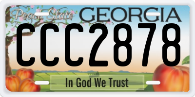 GA license plate CCC2878