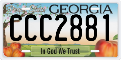 GA license plate CCC2881