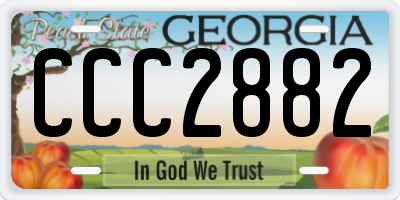 GA license plate CCC2882