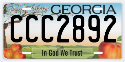 GA license plate CCC2892